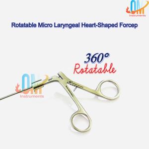 New <b>Micro</b> Laryngeal Forceps Heart Shaped Jaw 360 Rotatable Shaft 3mmX22cm German Stainless Steel ISO Certified Autoclavable - Product Image 2