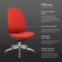 Distributeurs recherchés pour l'Allemagne - Chaise de bureau ergonomique sans accoudoirs avec siège coulissant - Tissu Gabriel - Brostuhl - Chaise ergonomique