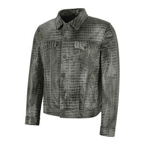 Veste en cuir pour homme, tissu en toile, coupe-vent, respirante, écologique, fermeture éclair, doublure en fibre de bambou, prix bas - Product Image 2