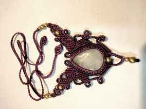 Handmade Boho Tribal Vintage Butterfly Statement Jewelry Unisex Lapis Lazuli Tibetan Silver Choker Green Macrame Beaded <b>Chain</b> - Product Image 5