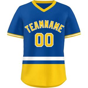 Maillot de baseball personnalisé col en V chemise de softball coupe jeune séchage rapide maille brodé logo de l'équipe attirail sergé lettres USA Style - Product Image 1