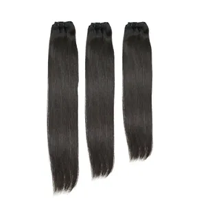 도매 최고의 품질 최고의 가격 원시 베트남 머리 묶음 씨실 머리 연장 스트레이트 내츄럴 블랙 색상