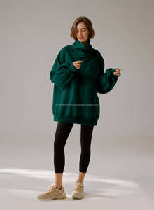 Otoño Invierno nuevas mujeres Terry algodón personalizado de alta calidad Sudadera de cuello alto - Product Image 6