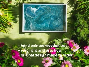 Plateau en résine en bois fabriqué à la main plateau de service élégant et abordable pour la cuisine et les fêtes à la maison plateau en résine design par AALIYAN IMPEX - Product Image 6