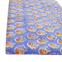 Tela de Voile Peinado Estampado a Bloques Personalizado, Ligero, Hecho a Mano en India, Material de Algodón para Prendas, Camisas de Niña, Bolsos, Trajes y Cortinas