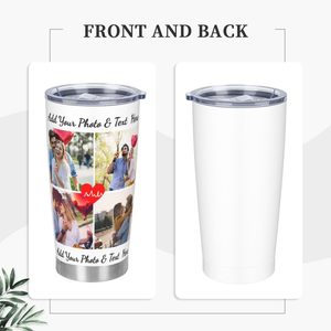 Tumbler con coperchio e paglia in acciaio inox tazza di vetro alla rinfusa sotto vuoto isolato a doppia parete da viaggio tazza da caffè rivestita in polvere tazza - Product Image 2