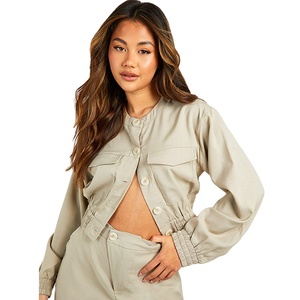 Fabricant sur mesure, vestes pour femmes de haute qualité, taille plus, coupe régulière, deux poches, vêtements décontractés, prix de gros - Product Image 1