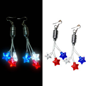 Nationale Dag Patriottische Led Rgb <span class=keywords><strong>Star</strong></span> Oorbellen Verjaardagsfeest Bruiloft Decoratie Nieuwe Producten 2024 - Product Image 4