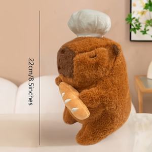 Новая мягкая плюшевая игрушка-капибара из ПП-хлопка в форме повара с белой шапкой, развивающий подарок-комфортер - Product Image 2