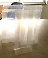 Sachets transparents en PET de qualité alimentaire avec fermeture éclair, à fond plat, pour snacks et biscuits, avec impression en héliogravure