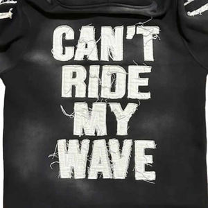 2025 personalizado DISTRESSED bordado sudaderas con capucha de alta calidad para hombres superventas lavado con ácido transpirable High Street Style hombres sudaderas con capucha - Product Image 3