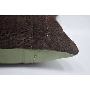 Sutil rayas marrón lana Kantha Patchwork almohada 12x20 pulgadas tejido Vintage bordado estampado patrón para sala de estar uso en el suelo - Product Image 5