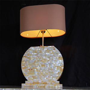 White Mop Shell Lamp with Pearl Size 30*14*55cm Wood DIY Motive <b>Mosaic</b> <b>Art</b> Jewelry SEASHELL JEWELRY - Product Image 1