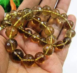 Cuentas de cuarzo de cerveza Natural microfacetadas extrafinas marrones de alta calidad 7-12mm hebra de 8 pulgadas redonda/forma de Rondelle semipreciosa - Product Image 4