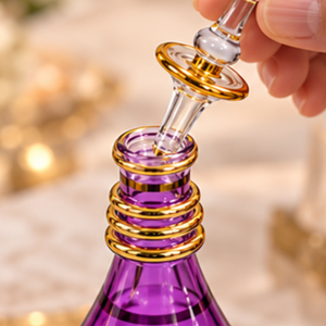 Frascos de Perfume de Vidrio Grabado al Ácido Hechos a Mano en Egipto con Tapón de Vidrio, Múltiples Opciones de Color, Personalizables - Product Image 3