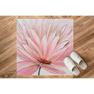 Tapis imprimé de fleurs roses : Tapis de salon moderne de luxe en chenille à motifs floraux, avec poils doux - Product Image 4
