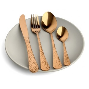 Copper Hammered 4pcs Cutlery <b>Set</b> - Product Image 1