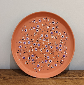 จานสแตนเลสพิมพ์ลายเคลือบสำหรับตกแต่งลวดลายดอกไม้ลายส้มด้วยมือปลอดภัยสำหรับใส่อาหาร - Product Image 4