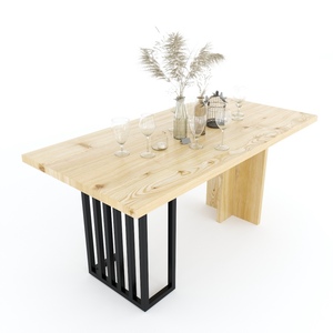 PHELIM Pine Wood <b>Dining</b> <b>Table</b> 6 Wisbon <b>Wooden</b> Chairs Scandinavian-Traditional <b>Extendable</b> for Farmhouse Use Luxury Combo - Product Image 2