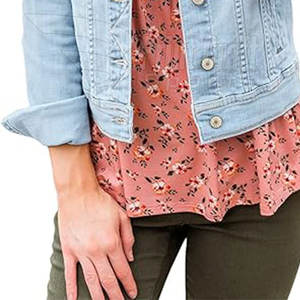 Veste en jean de haute qualité personnalisée pour la saison d'hiver des femmes respirante longue longueur avec logo techniques teintes unies traitées - Product Image 6