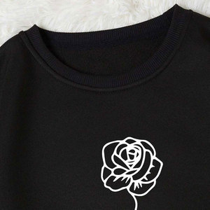Sudadera de cuello redondo de marca privada con logotipo personalizado, jersey de gran tamaño estampado para mujer, sudaderas de cuello redondo de diseñador - Product Image 5