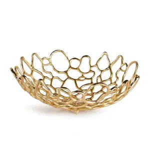 금속 황금 둥지 디자인 과일 그릇 가정 사용 결혼식 사용 파티 사용 골드 마감 럭셔리 스타일 그릇