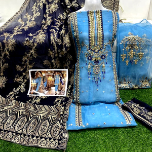 Última Colección de Shalwar Kameez de Chifón Pakistaní, Traje Elegante de Cuero Genuino Personalizado de Alta Calidad para Mujer, Ropa de Fiesta - Product Image 1