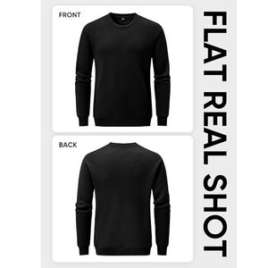 Sweat-shirt à col rond de couleur unie à coupe ample pour homme avec manches longues personnalisé directement des pulls d'usine pour le commerce extérieur - Product Image 6