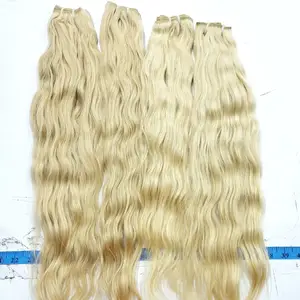 100% Raw Human Hair Weft Bundles #613 Blonde Frontal Lace wigs Ponytails Wigs for Black Women Zero Shedding Hair 8x6 Toppers