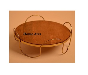Premium Quality Round Shape <b>Cake</b> <b>Stand</b> Handmade Wood And Metal Chocolates Dessert <b>Stand</b> For Wholesale Supplier - Product Image 5