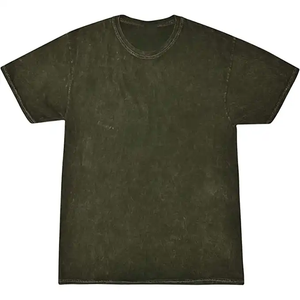 T-shirt de lavage à l'acide de bonne qualité High Street Black Hip Hop T-shirt de lavage de logo personnalisé T-shirt d'acide de haute qualité - Product Image 2