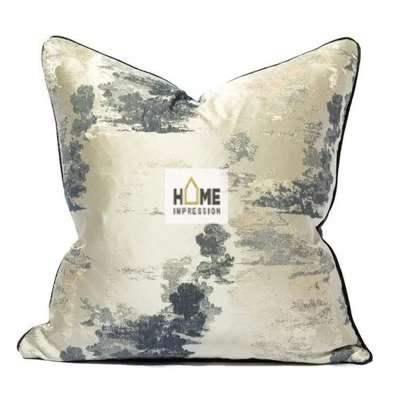 Beyaz renk ile açık gri renk sevimli baskı için çiçek tasarım ev yastık eşya yastık