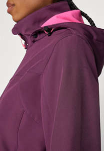 Chaqueta Softshell Brenham para mujer, superventas, violeta, precio de fábrica, mangas completas y cortavientos, chaquetas para correr al aire libre para mujer - Product Image 3