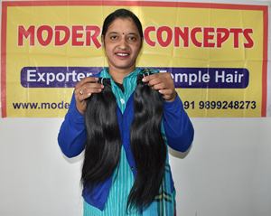 Extensiones de cabello humano de templo indio recto Natural virgen 100% Color negro crudo varios rizos de ondas profundas sueltas-estirados 30 - Product Image 4