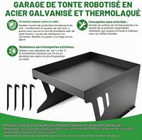 Abri de rangement pour équipement extérieur, garage pour tondeuse robot, jardinière sur le toit, abri de voiture noir pour robot