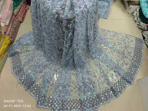 Tissu de filet de séquence arc-en-ciel le plus vendu faisant la robe de mariée disponible à un prix abordable d'Inde - Product Image 2