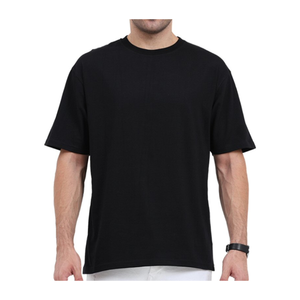 เสื้อยืดคอกลมตัวยาวโอเวอร์ไซส์สำหรับผู้ชายทันสมัยผ้าคอตตอนผ้า100% สไตล์ลำลองใส่ได้ทุกวัน - Product Image 4