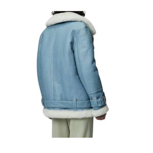 Vestes en cuir véritable pour femmes, col rabattu personnalisé, uni, teinture unie, qualité supérieure, élégantes, décontractées, streetwear d'hiver - Product Image 4