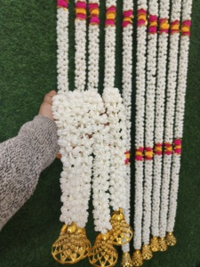 Mogra Pompom Floral Garland String Baby Shower Nikah Partition Muslim Wedding <b>Decoration</b> Backdrop Trendy Festival Party Decor - Product Image 5