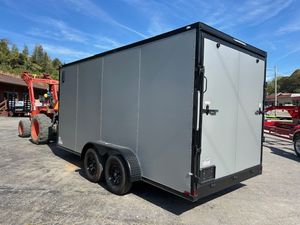 Remolque de Carga Cerrado con Forma de V de 7x16 7K, Remolque Utilitario de Servicio Pesado con Eje Tándem para Transporte de Equipos, Herramientas y Mercancías - Product Image 3