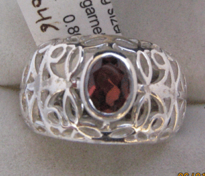 Fine <b>Silver</b> <b>Ring</b> with Geometric Pattern Rhodium Plated Luxury Classic Style Natural Stone Inlay Memorial Jewelry - Product Image 1