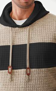 Pull à capuche graphique à manches longues décontracté pour hommes Sweatshirts à blocs de couleurs Poches Col à capuche à motif solide - Product Image 2