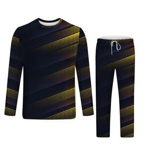 Ensemble de vêtements décontractés 2 pièces grande taille pour homme, survêtements d'hiver respirants à manches longues et à col rond avec impression par sublimation - Product Image 2