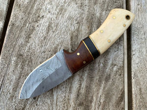Custom Handmade Stainless Steel Blade Camping Hunting <b>Knife</b> with <b>Bone</b> <b>Handle</b> Serrated Edge OEM Customizable 3-Year Warranty - Product Image 6