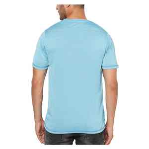 Camiseta Deportiva de Cuello Redondo para Hombre, Secado Rápido, Transpirable, Ajuste Delgado, Diseño Sólido, 300 Gramos, Tejido de Compresión para Correr y Entrenar - Product Image 4