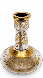 Chicha égyptienne de luxe en laiton fin - Vase décoratif en verre gravé bohème 24K - Product Image 4