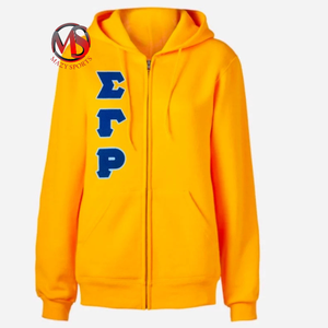 Dernière arrivée Sigma Gamma Rho Sorority couleur unie à manches longues sérigraphie Divine Nine Zipper Hoodies Casual Streetwear - Product Image 1