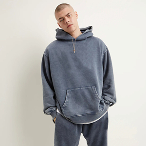 Sudaderas con Capucha de Invierno de Calidad de Marca, Estilo Vintage, Lavado Ácido, 2 Piezas, Tinte Liso, 100% Poliéster, Ecológicas, Elegantes, Estilo Retro, Calidad Superior - Product Image 1