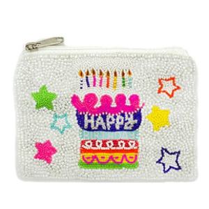 Green white Colour High Quality Cowboy Beaded <b>Pouch</b> Handcrafted Western <b>Mini</b> Coin Purse Zipper Closure Canvas Material - Product Image 5