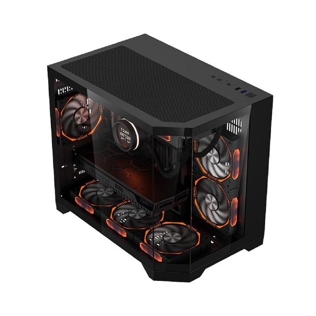 NEW Design Black Micro ATX Gaming Pc case USB3.0 Tempered Glass Case Computer Tower Desktop Pc case